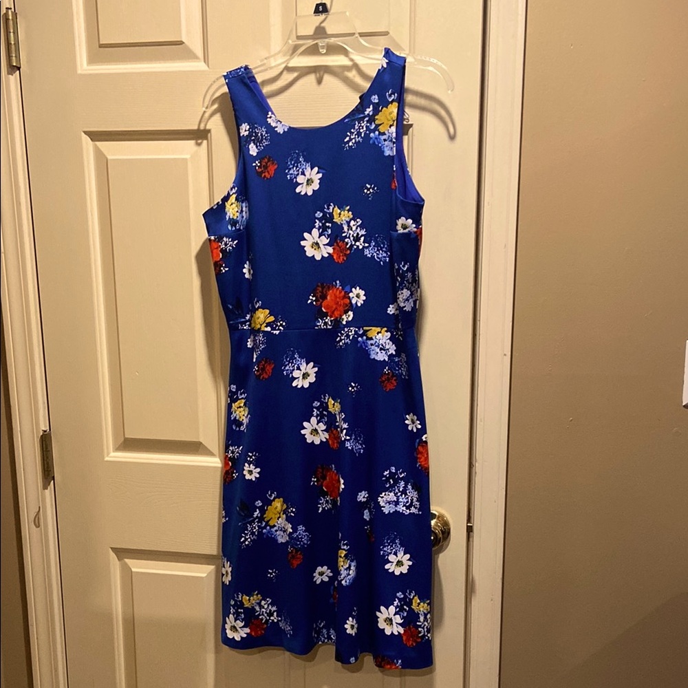 Floral Blue Sleeveless Dress